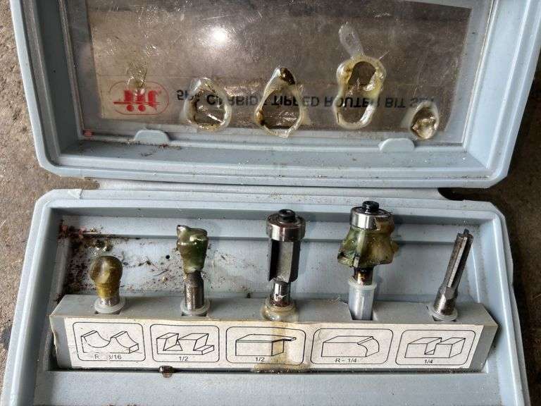 Silver Metal Storage Box w/ Contents