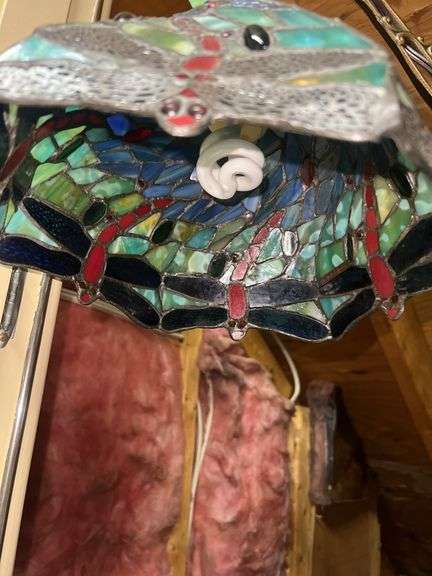 Vintage Tiffany Style Twisted Stain Glass Floor Lamp