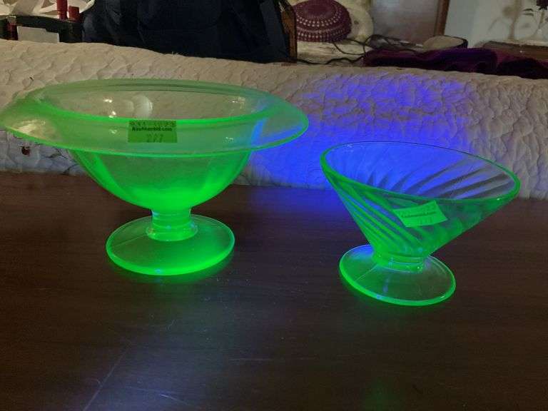 Vintage Uranium Glass Bowls