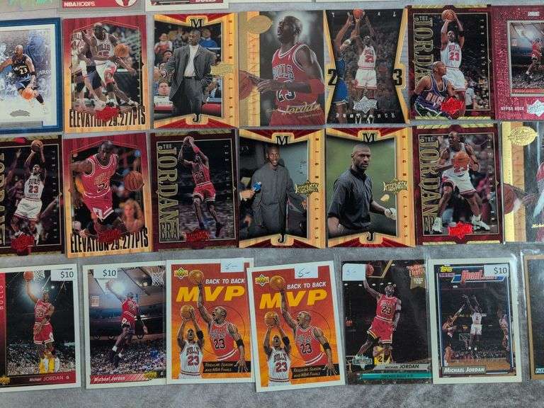 60- Card Michael Jordan Lot & Michael Jordan Hand Cut Proof