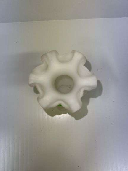 Fenton Hand Painted White Satin Floral Vase