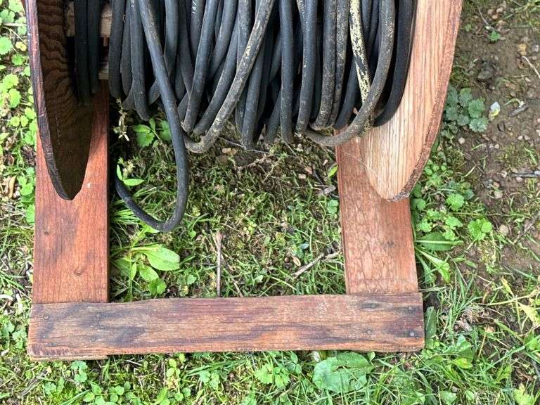 Wooden Spool of Extension Cable