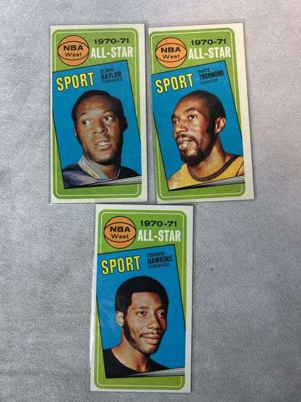 (7) 1970-71 Topps All-Star Cards - Robertson, Baylor, Thurmond, Hawkins, Frazier, Reed, Havlicek - C