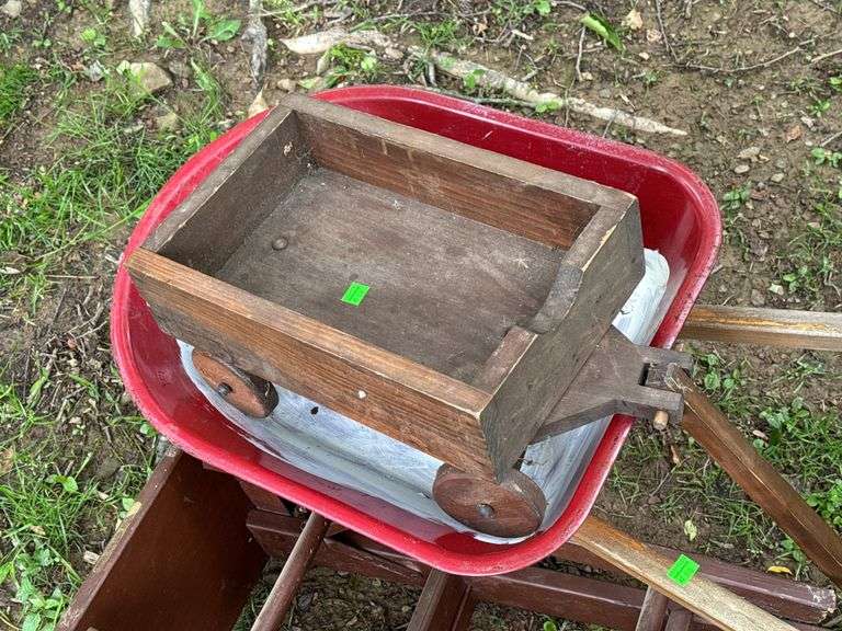 Mini Wheelbarrow, Wooden Cart, Step Stool and Ratchet Strap