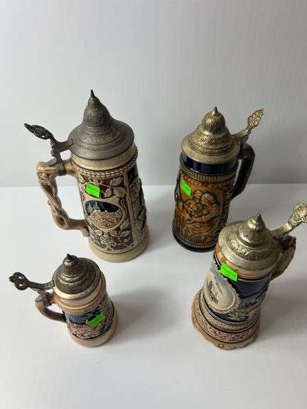 (4) Vintage Steins
