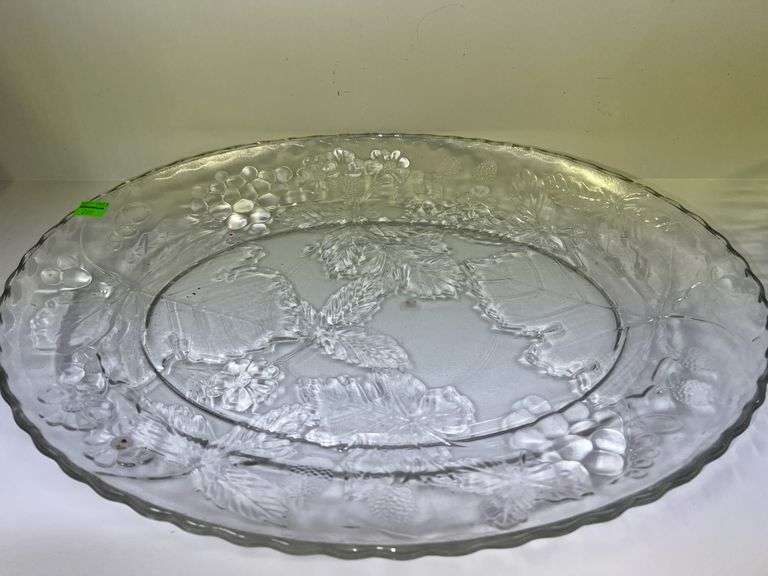 (2) Clear Glass Dishes and Silver Serving Tray