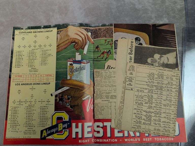 1948 Sept. 3rd Cleveland Browns Program vs L.A. Dons & 1948 Browns & Barons Schedule