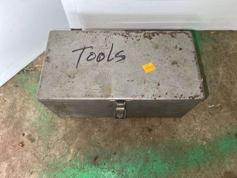Silver Metal Toolbox w/ Hand Tools