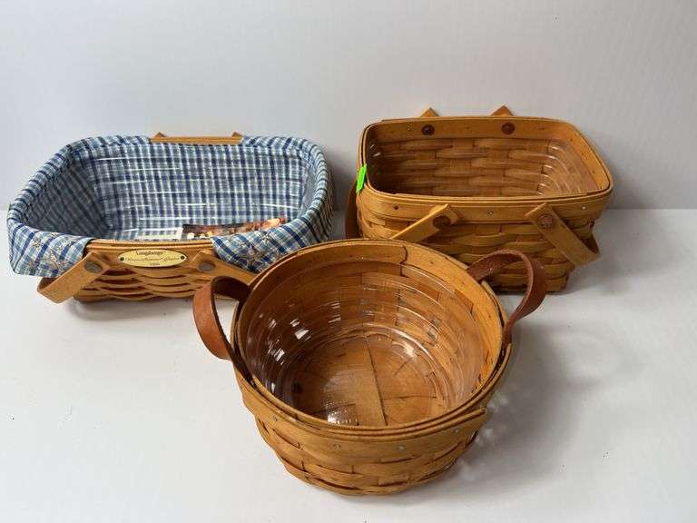 (3) Longaberger Woven Baskets
