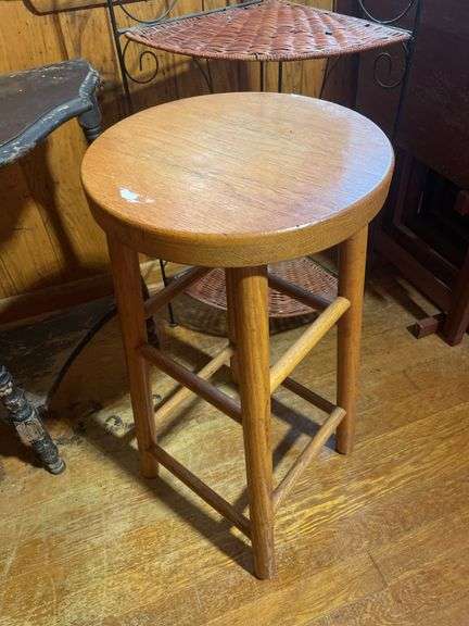 Lot of stands, bookcase and stool
