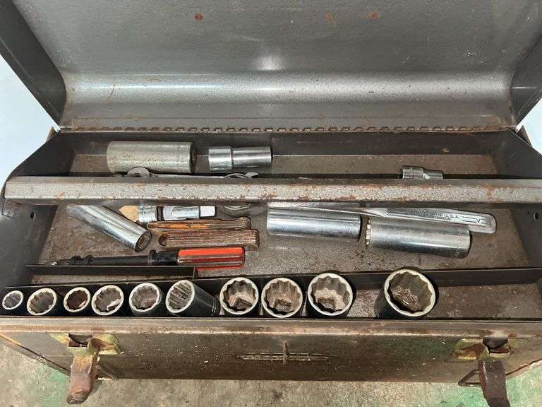 Craftsman Silver Metal Toolbox w/ Contents