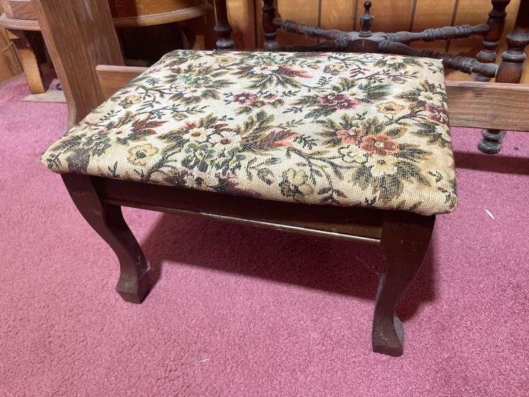 Wooden stand, quilt rack and sewing footstool