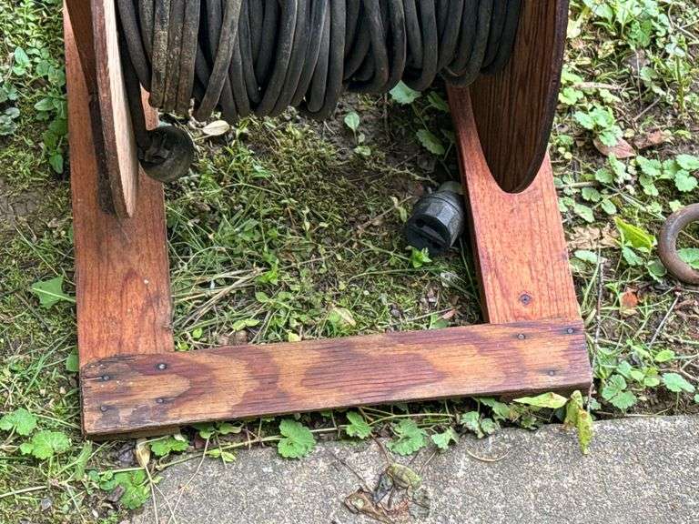 Wooden Spool of Extension Cable