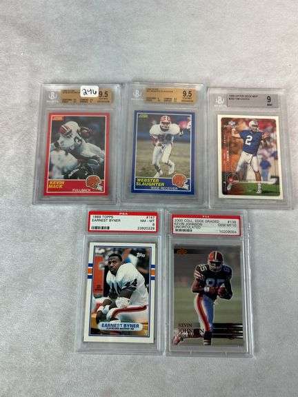 Mack, Byner, Slaughter, Couch, Johnson (5) card Graded lot PSA 10, BGS 9.5