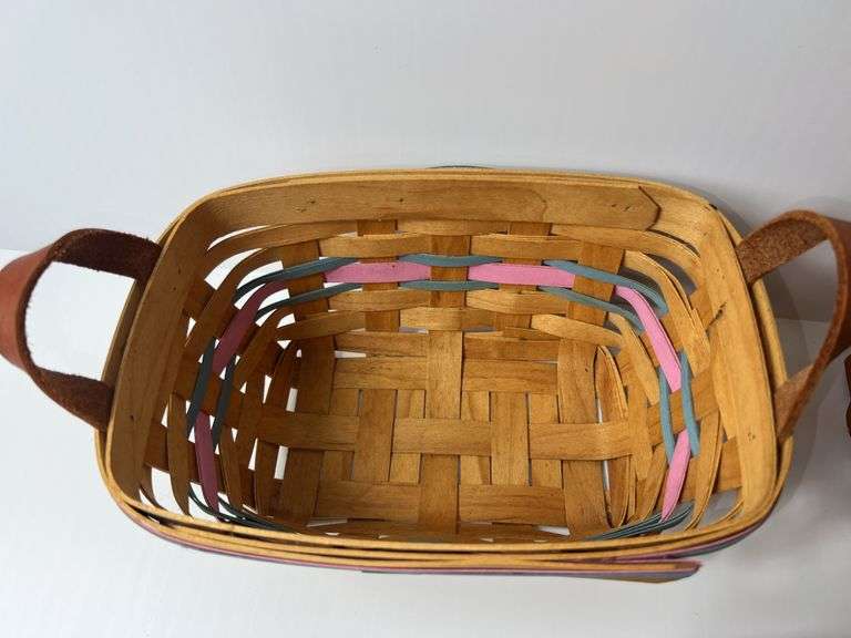(2) Longaberger Woven Baskets and (1) Workshop Woven Basket
