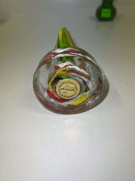 (2) West Virginia Handmade Glass Paper Weights