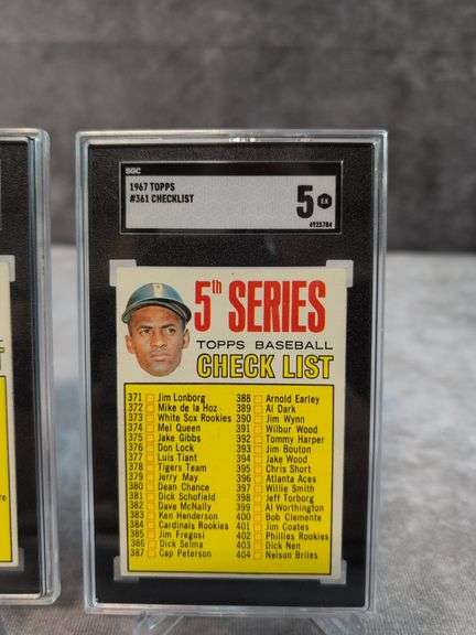 (2) 1967 Topps Baseball Checklists SGC 6 & 5