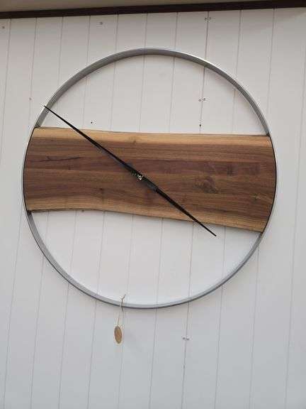 36" Live Edge Rustic Walnut wall clock