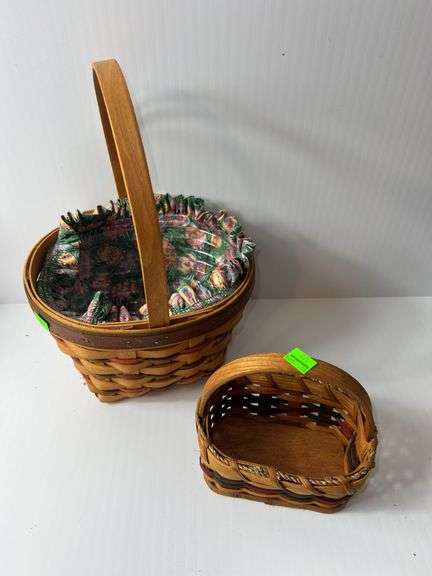 (1) Longaberger Woven Basket and (1) Unbranded Woven Basket