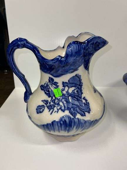Blue Ironstone Pitcher and Basin