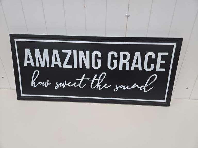 Amazing Grace tin sign- 16"x36"