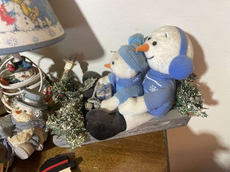 (2) boxes of Christmas items including figurines, lamp, musicals and more