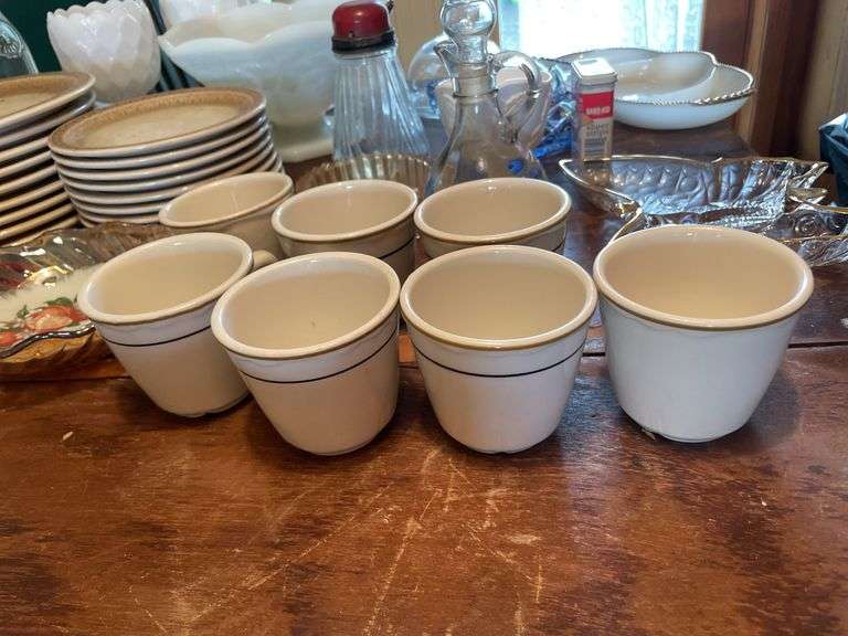Dinner plates and platters, Lipton tea bottle, mugs, decorative glassware and more