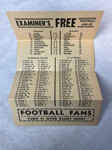 1952 UCLA vs TCU Program & Stub - 1952 USC vs Washington Program