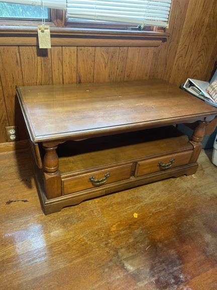 Coffee table/stand, TV tray set- moldy & hanging display cabinet