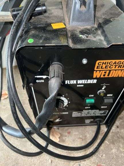 Chicago Electric Flux Welder and Welding Gloves