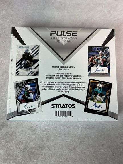 2025 Pulse Stratos Football Hobby Box sealed all #'d to /50 or less