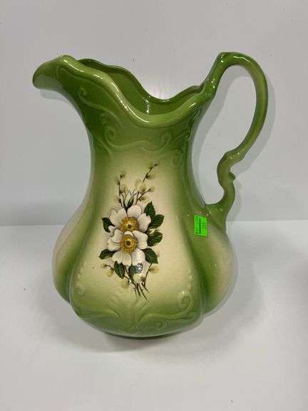 Green Ironstone Pitcher and Basin