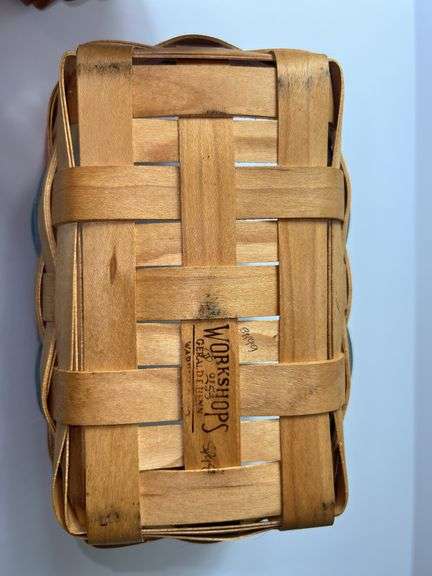 (2) Longaberger Woven Baskets and (1) Workshop Woven Basket