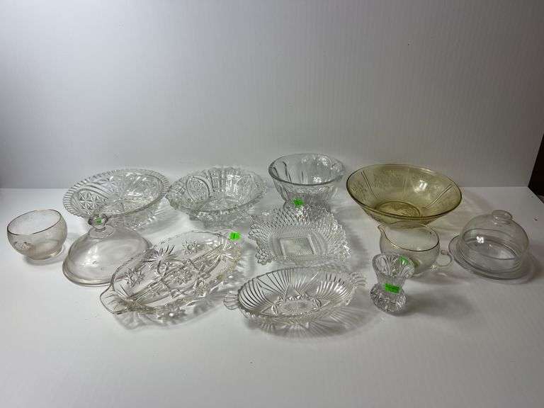 Assortment of Clear Glassware