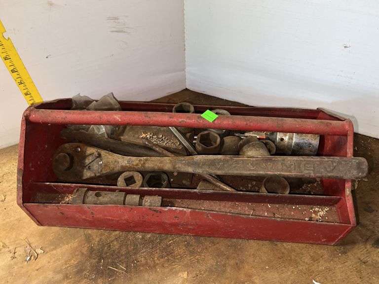 Red Metal Tool Box w/ Contents