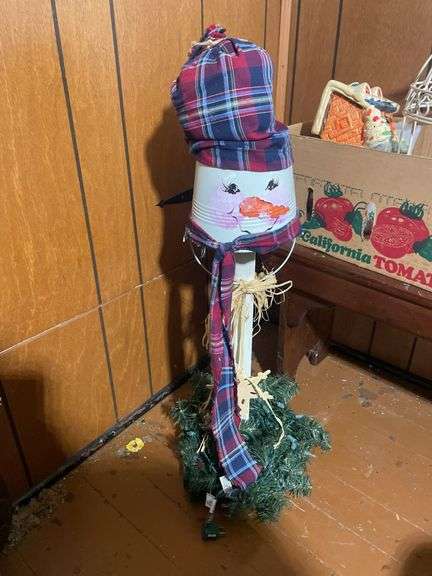 Lot of Christmas/seasonal decor including snowmen, lighted angel scene and more