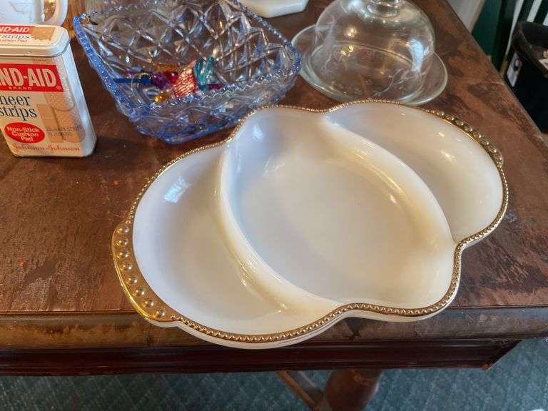 Dinner plates and platters, Lipton tea bottle, mugs, decorative glassware and more