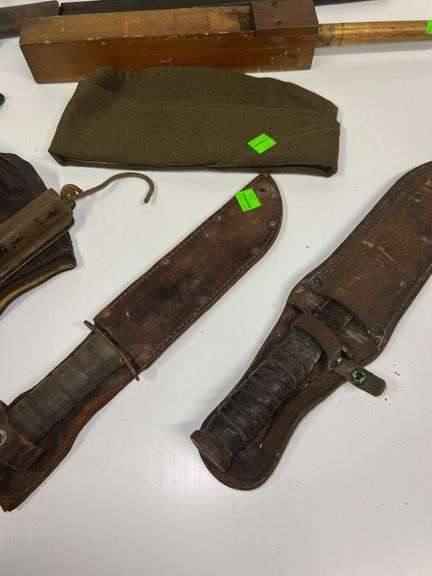 Vintage Military Hats and Machetes