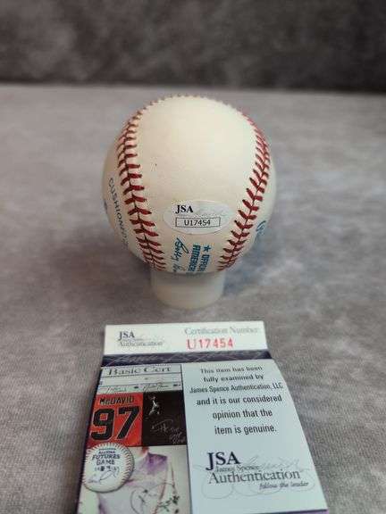 Bob Lemon signed baseball, JSA