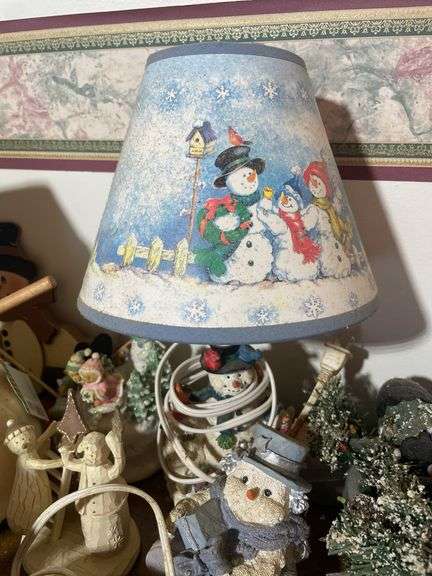 (2) boxes of Christmas items including figurines, lamp, musicals and more