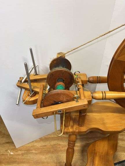 Vintage Wooden Spinning Wheel