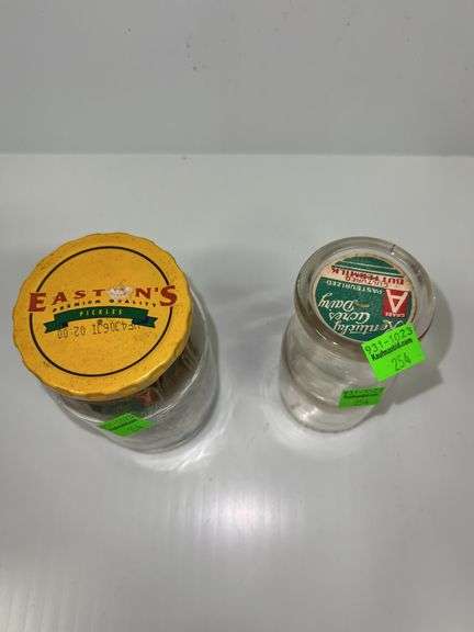 Vintage Milk Bottle w/ Jar of Kentucky Acres Dairy Milk Lids