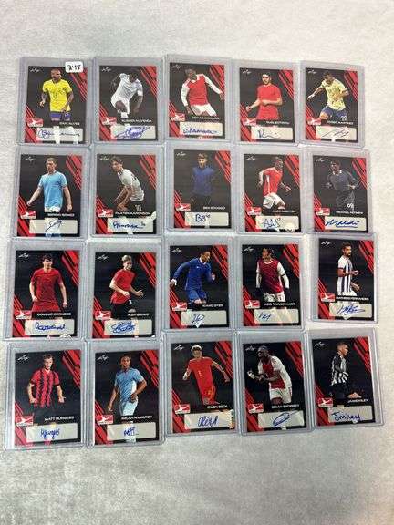 (20) signed soccer cards 2023 Leaf Goal, Alves, Mayenda, Kamara, Sotiriou +++