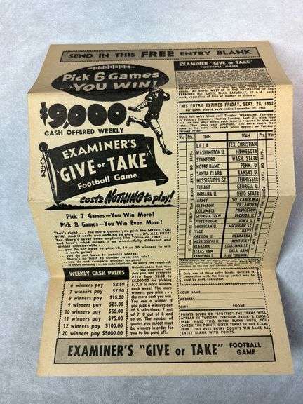 1952 UCLA vs TCU Program & Stub - 1952 USC vs Washington Program