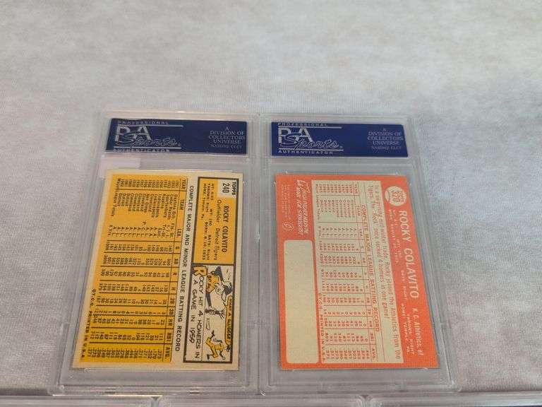 (5) Rocky Colavito PSA Graded Cards from the 60's - PSA 7's & 8's