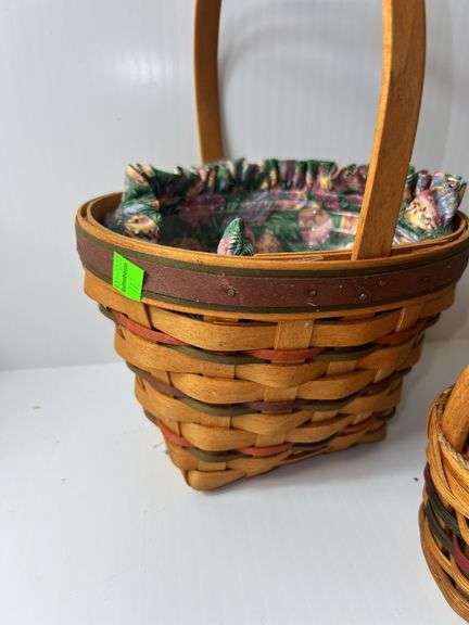 (1) Longaberger Woven Basket and (1) Unbranded Woven Basket