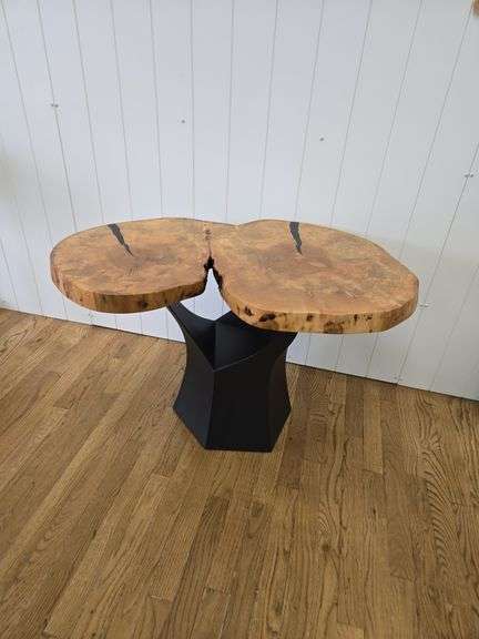 Maple End Cut Table w/ Tree Base- 34"x22"x22"