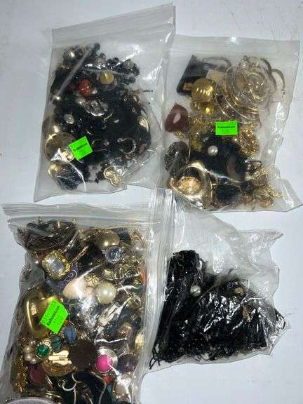 (4) Bags of Costume Jewelry