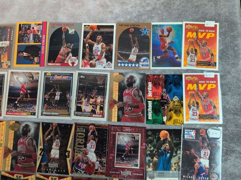60- Card Michael Jordan Lot & Michael Jordan Hand Cut Proof