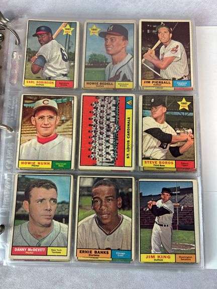 1961 Topps Baseball Cards - 509 of 587 w/ 35 High Numbers - All Cards Appear to be Trimmed